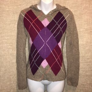 🌻 Liz & Co Argyle Petite Cardigan Sweater